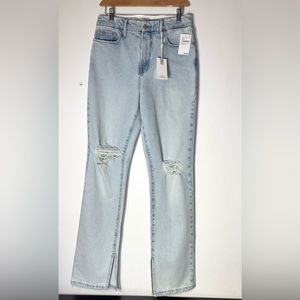 Brand New Distressed Light Wash Blue Jeans by Good American